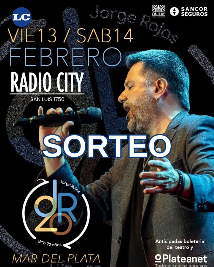 Imagen de #SorteoLC l JORGE ROJAS 🎶

🎤 LA CAPITAL sortea un par 