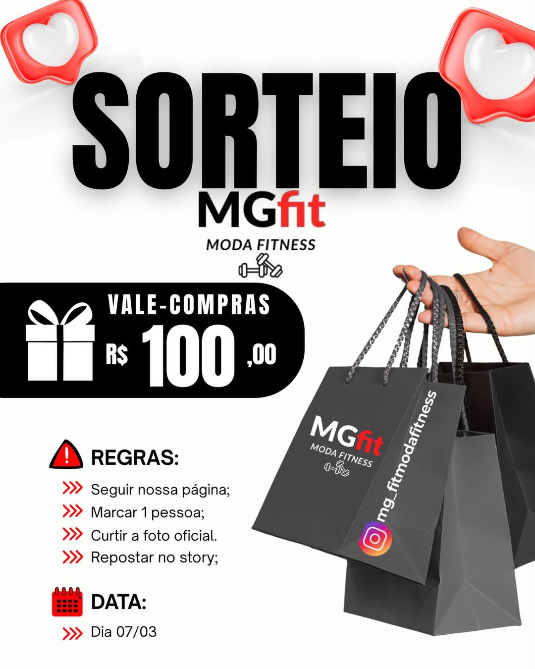 Imagen de 🎉 SORTEIO MGfit 🎉
Quer concorrer a um vale-compras de 