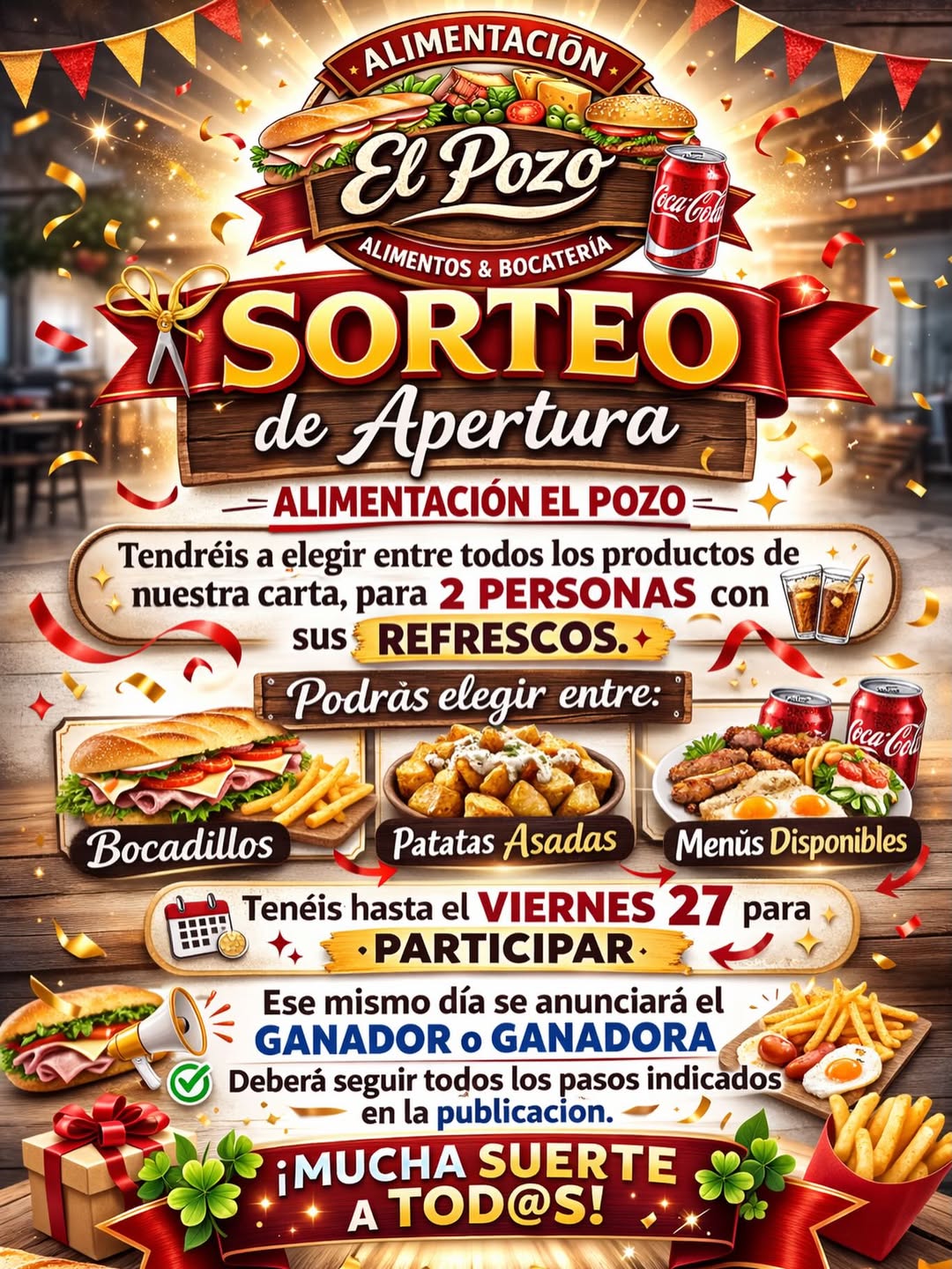 Imagen de 🎉 ¡SORTEO DE APERTURA en Alimentación El Pozo! 🎉

Pa