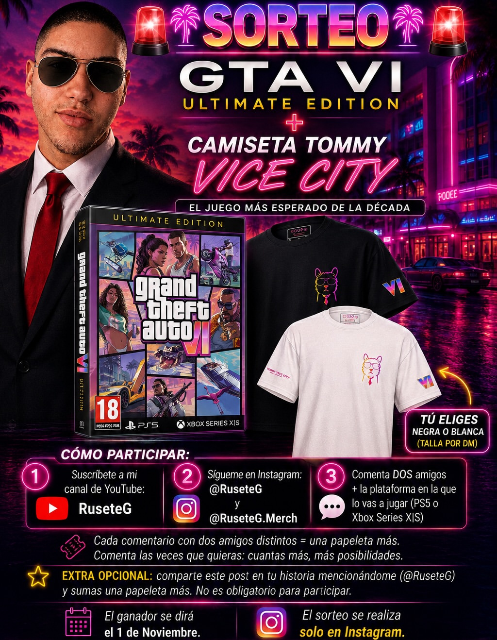 Imagen de 🚨 SORTEO 🚨 GTA VI: ULTIMATE EDITION + CAMISETA TOMMY V