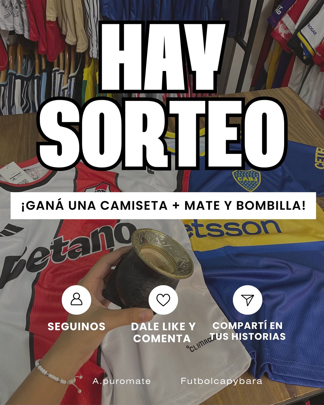 Imagen de SORTEO SUPERCLÁSICO 
Gánate una camiseta de River o Boca +