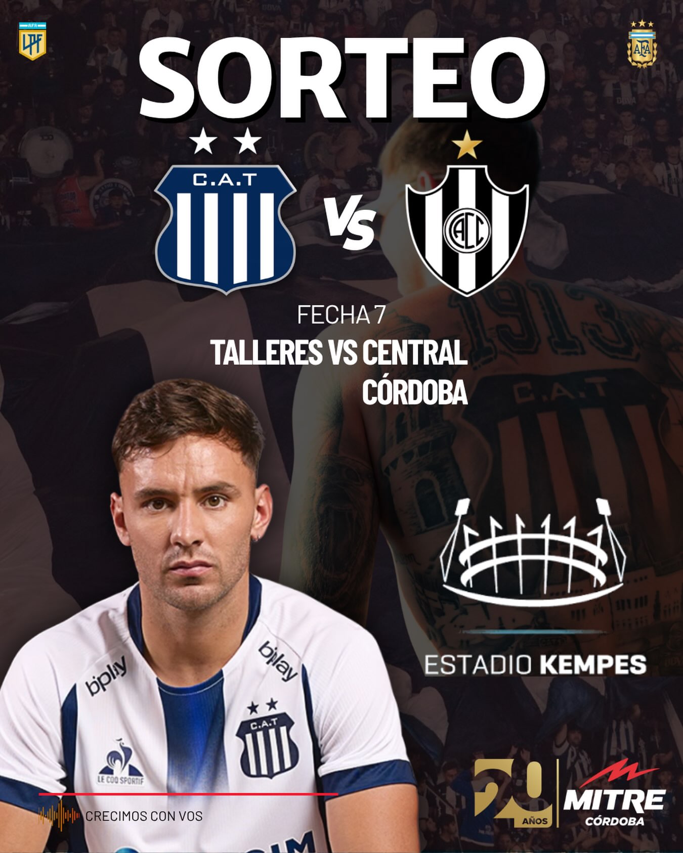 Imagen de 🎟️ ¡Sorteamos entradas para ver a TALLERES vs. CENTRAL