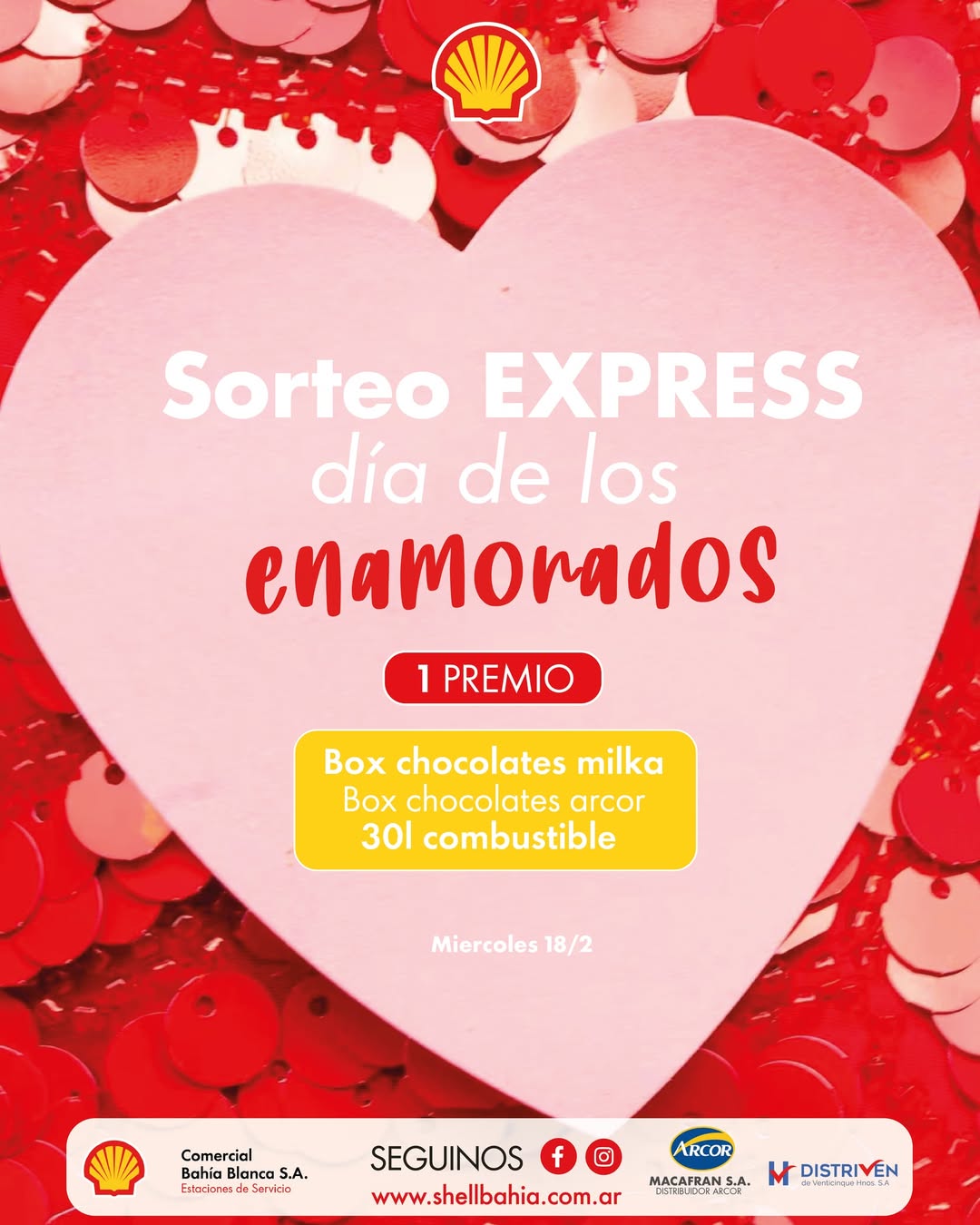 Imagen de SORTEO  EXPRESS DÍA DE LOS ENAMORADOS 💕
Ganá este super