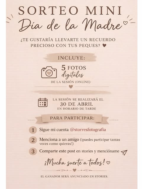Imagen de SORTEO MINI DÍA DE LA MADRE

¿Te gustaría llevarte un rec