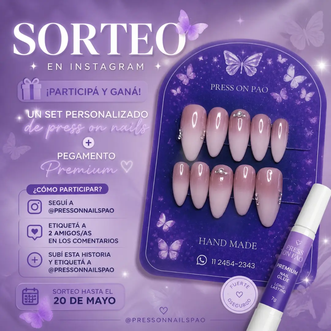 Imagen de ✨ SORTEO ✨

¿Querés ganar un set de press on nails tot