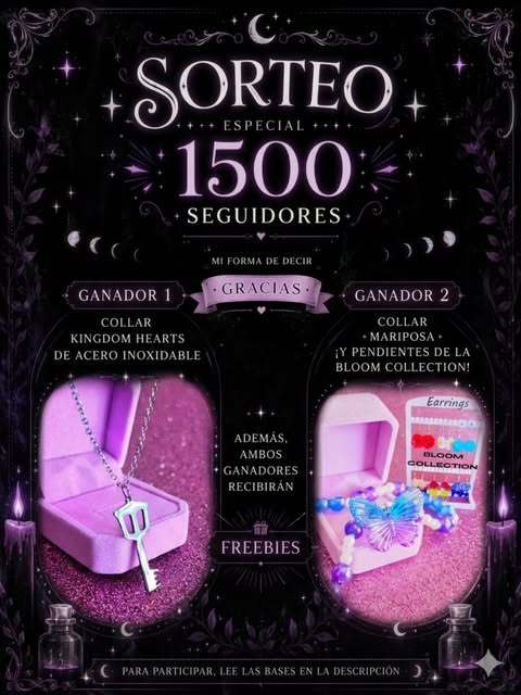 Imagen de 🌛🔮SORTEO 1500 SEGUIDORES🔮🌜

🦋 BASES DEL SORTE