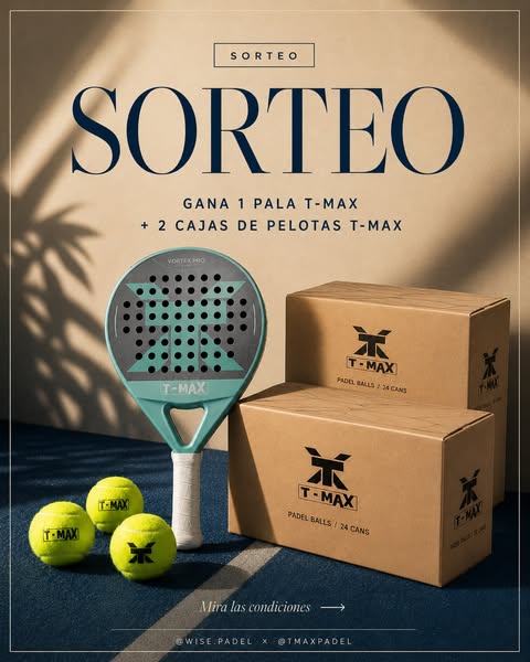 Imagen de 🎾 **SORTEO T-MAX x WISE PADEL** 🎾

¡Tenemos sorteo pa