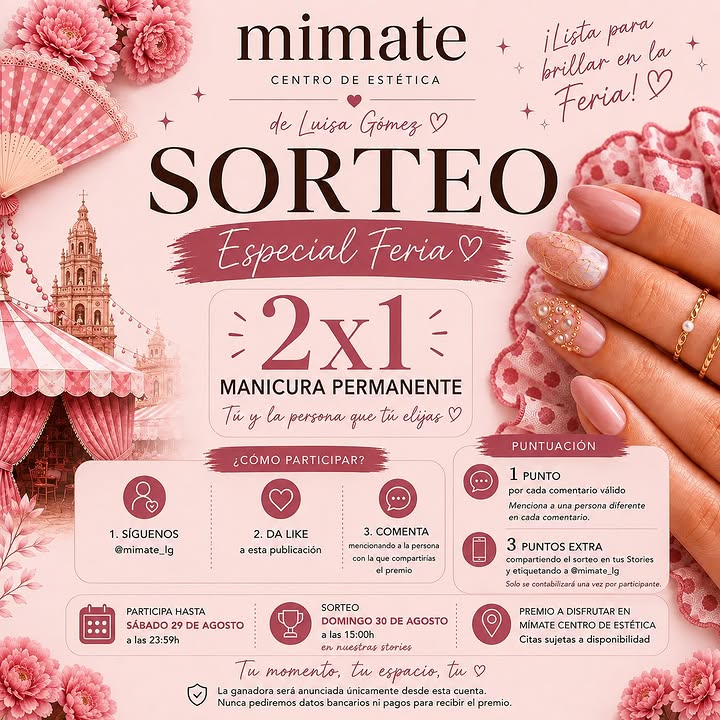 Imagen de 💃🏼💅🏼 ¡SORTEO ESPECIAL FERIA! 💅🏼💃🏼

