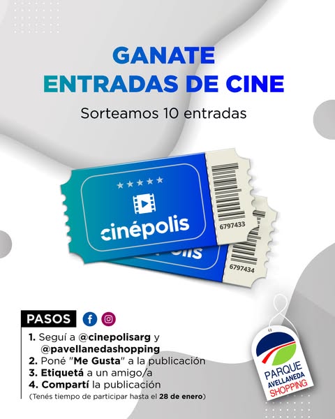 Imagen de 🎥🍿 ¡GANATE ENTRADAS DE CINE!
Sorteamos 10 entradas pa