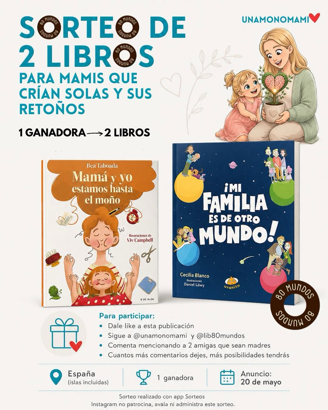Imagen de 🎁 SORTEO PARA MAMÁS

Sorteamos un lote de dos libros: Mi