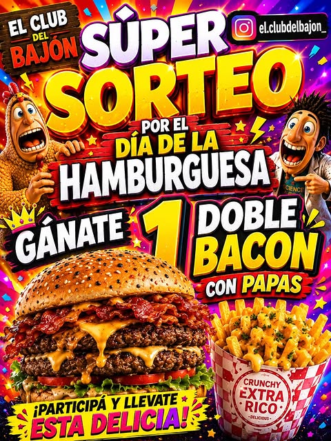 Imagen de •PARTICIPA POR UNA BURGUER TOTALMENTE GRATIS‼️ 

Solo 
