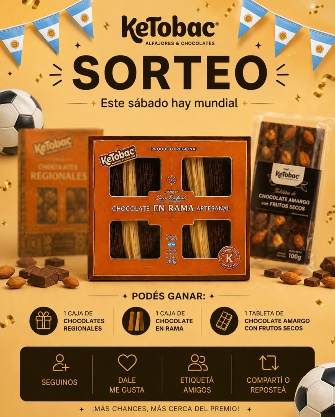 Imagen de 🏆 ¡SORTEO MUNDIALISTA! 🍫⚽🇦🇷

Este sábado se 