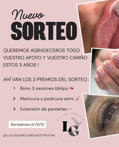 Imagen de 🎉 ¡SORTEO ESPECIAL EN LUCÍA GARCÍA BEAUTY ROOM! 🎉
P