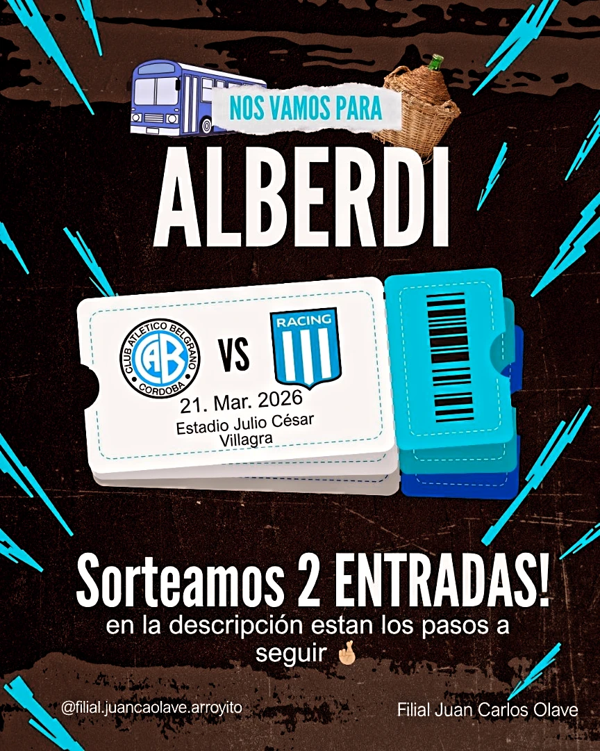 Imagen de 🎟️ ¡SORTEO EXPRESS! 🩵
Nos vamos a Alberdi a alentar