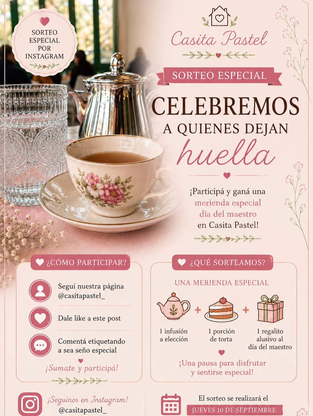 Imagen de 🌸 **SORTEO ESPECIAL | DÍA DEL MAESTRO** 🌸

Hay person