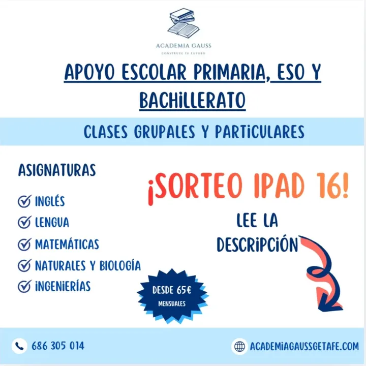 Imagen de 🎉🎂 ¡SORTEAZO 6º ANIVERSARIO ACADEMIA GAUSS! 🎂🎉