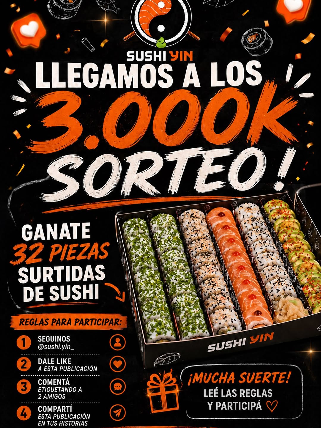 Imagen de 🍣🧡 ¡LLEGAMOS A LOS 3.000K! 🧡🍣

Y queremos feste