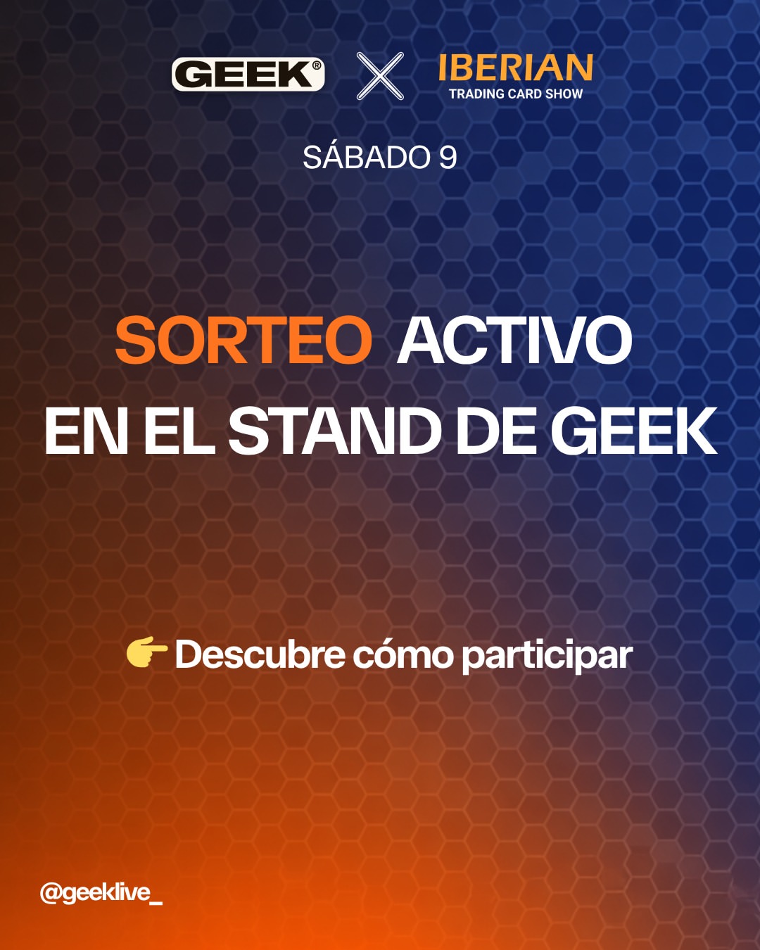 Imagen de 🎁 ¡SORTEO ACTIVO EN EL STAND DE GEEK!

Ven al @iberianca