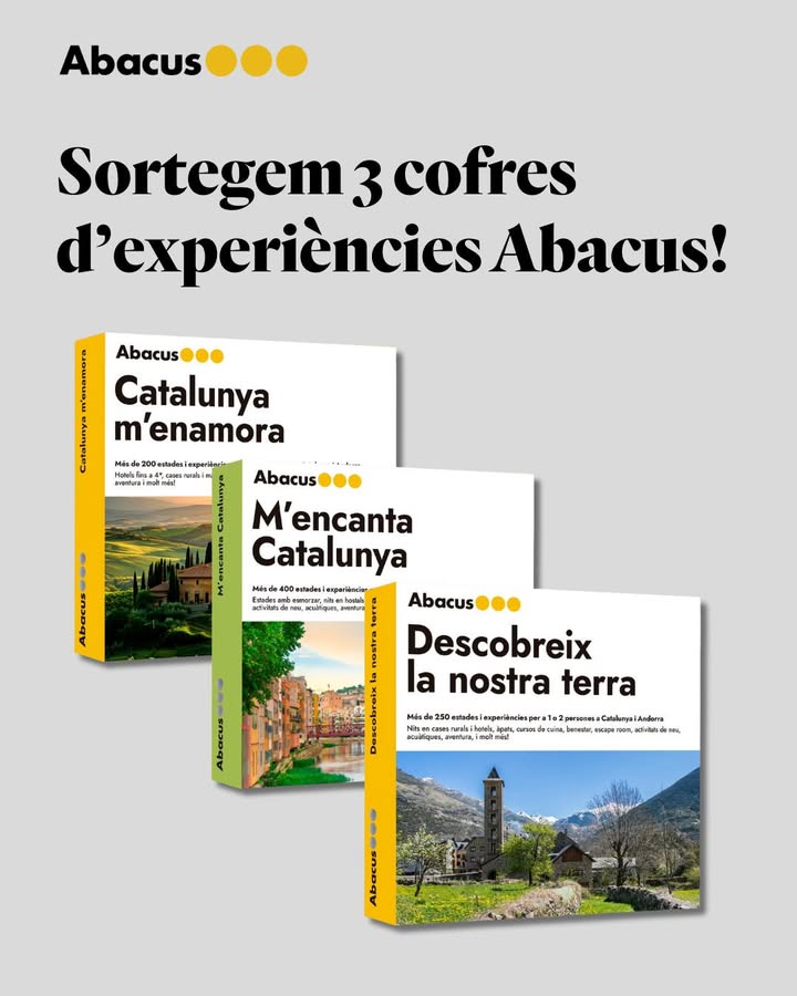 Imagen de 💥 Guanya 3 escapades amb @njoy.experiences i Abacus!

Reg