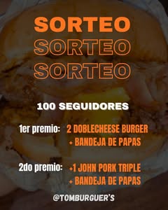 Imagen de 🍔 SORTEO POR LOS 100 SEGUIDORES 🍔
¿Querés ganar una 