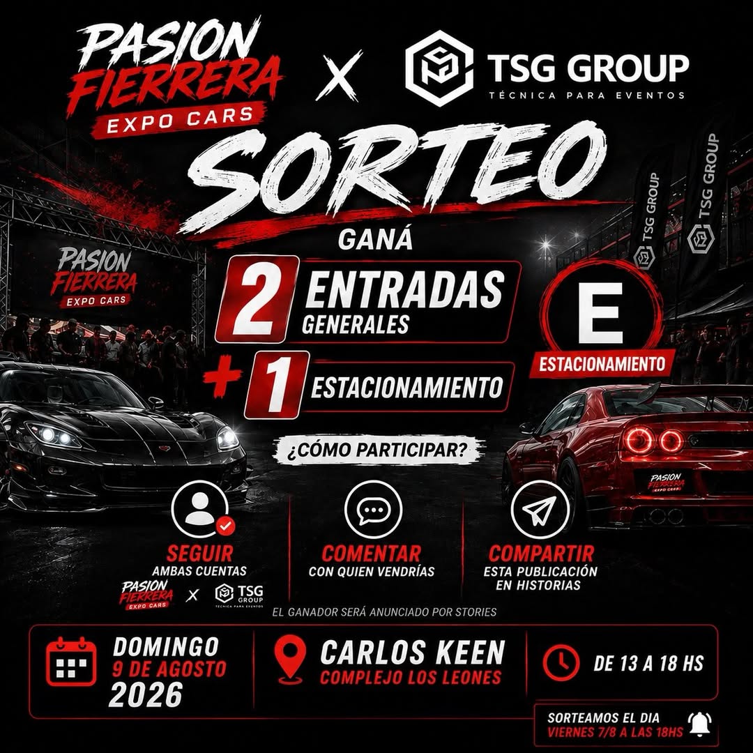 Imagen de 🚗🔥 ¡SORTEO IMPERDIBLE! 🔥🚗

Pasión Fierrera Exp