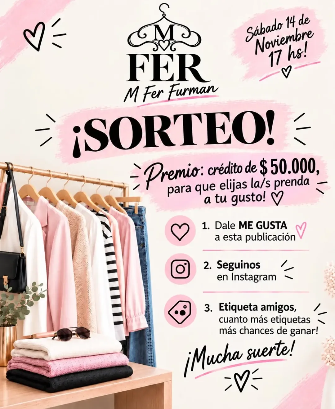 Imagen de 🎉💖 ¡SORTEO ESPECIAL! 💖🎉 14 de noviembre 17 hs 
