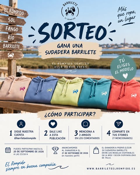 Imagen de 🎉🦀 ¡SORTEO BARRILETE! 🦀🎉

¿Quieres llevarte un