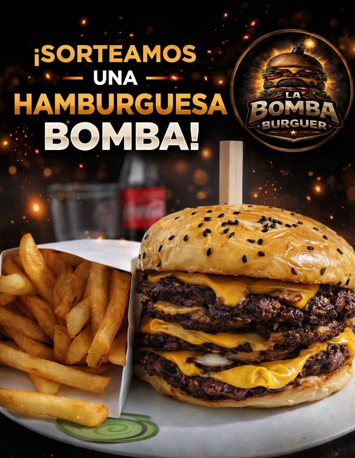 Imagen de 🎉Para este VIERNES sorteamos una hambuguesa bomba con �