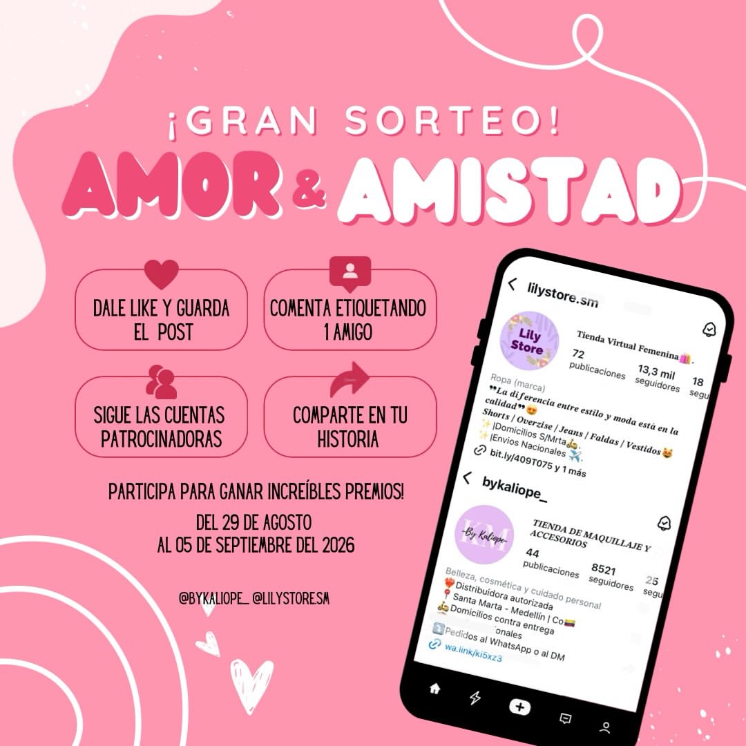 Imagen de GRAN SORTEO AMOR Y AMISTAD 🩷

Nos hemos unido para premia