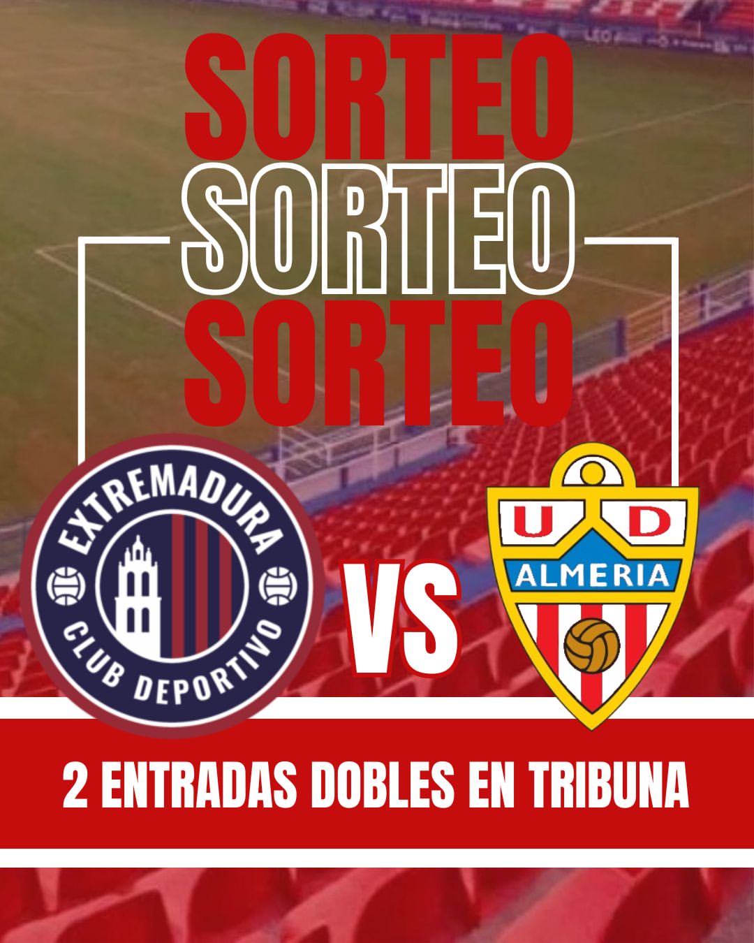 Imagen de ¡SORTEO! ⚽🔥 Gana 2 ENTRADAS DOBLES en TRIBUNA

Sorteam