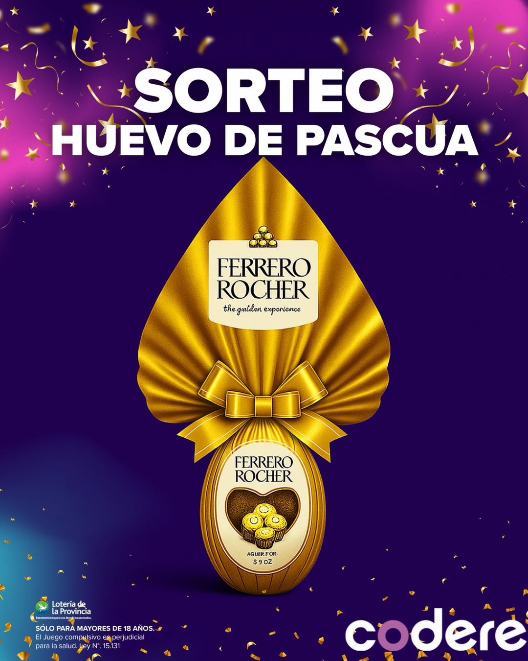 Imagen de ✨🐣 ¡SORTEO DE PASCUA EN CODERE! 🐣✨

Celebramos Pa
