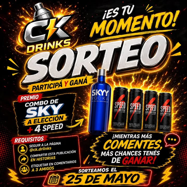Imagen de Se viene el sorteo de CK Drinks y podés ganar un combo trem