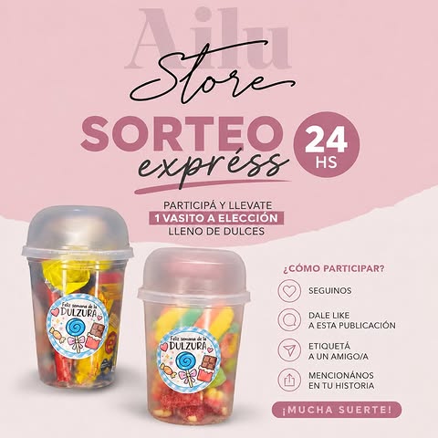 Imagen de ¡🎉 SORTEO EXPRESS – SOLO POR 24 HS! 🍬💖

En Ailu 