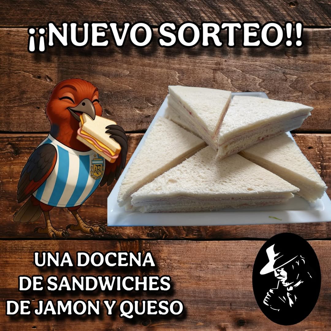 Imagen de SORTEO DOCENA DE SANDWICH DE JAMON Y QUESO

Pasos para parti