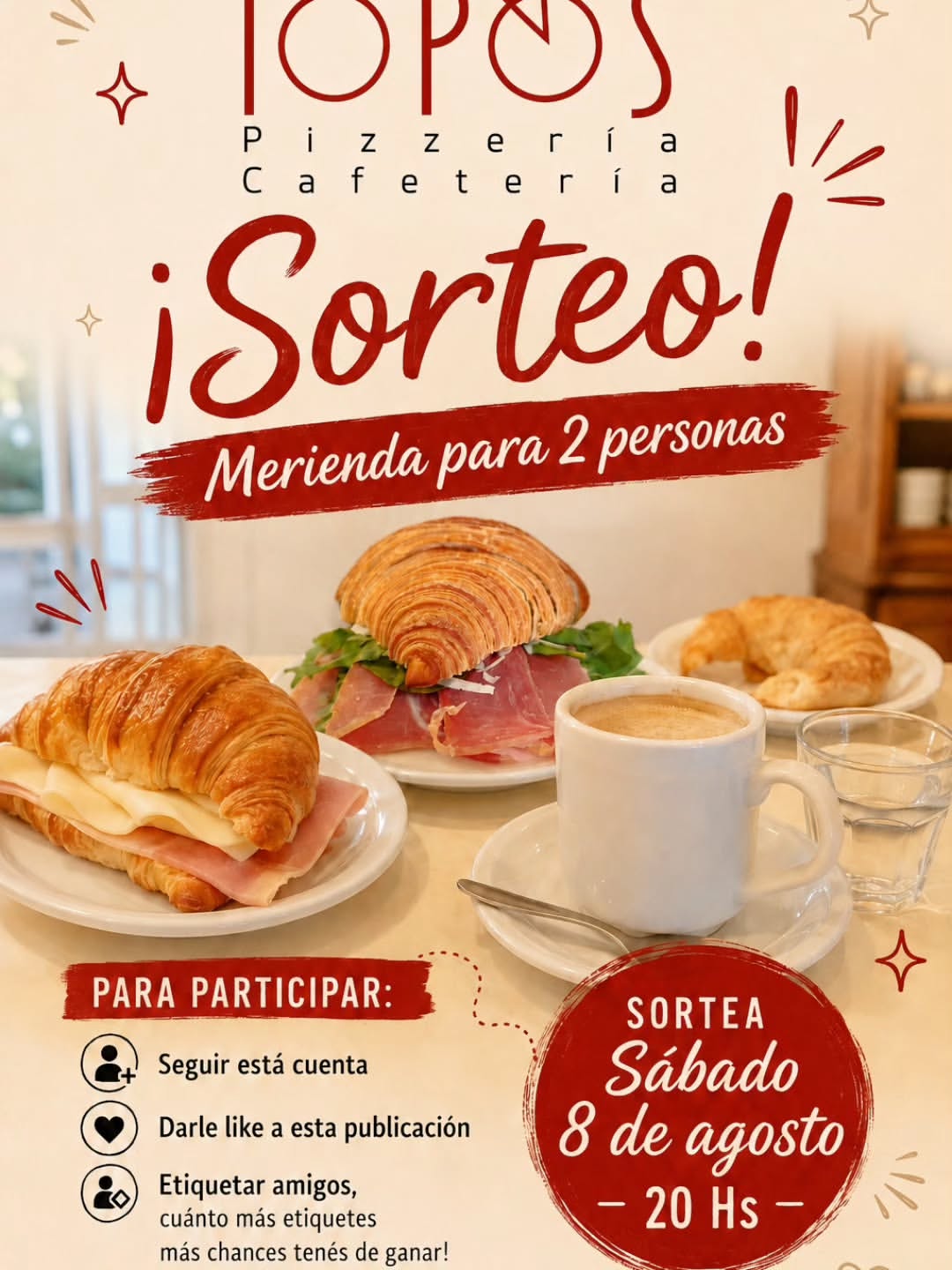 Imagen de 🎉☕ ¡SORTEO ESPECIAL EN TOPO'S PIZZERÍA CAFETERÍA! �