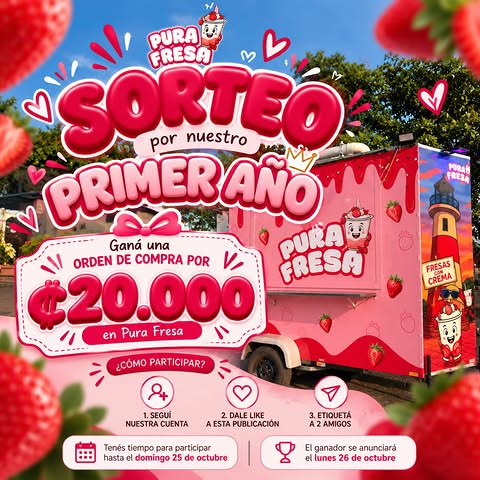 Imagen de 🍓 ¡SORTEO POR NUESTRO PRIMER AÑO! 🎉❤️

Estamos c