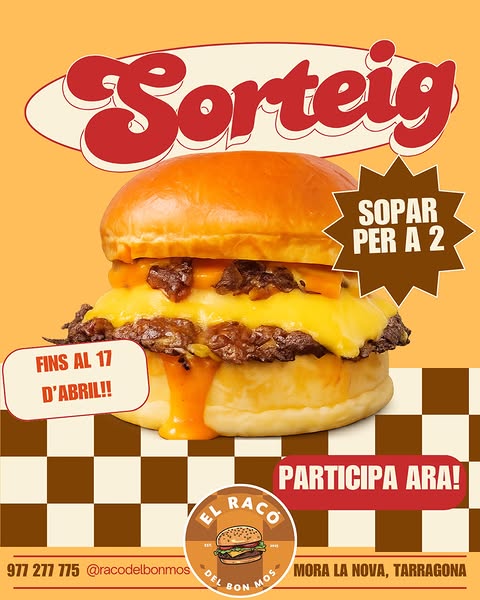 Imagen de ✨ SORTEIG ✨

Et ve de gust un sopar GRATIS per a dos? Am