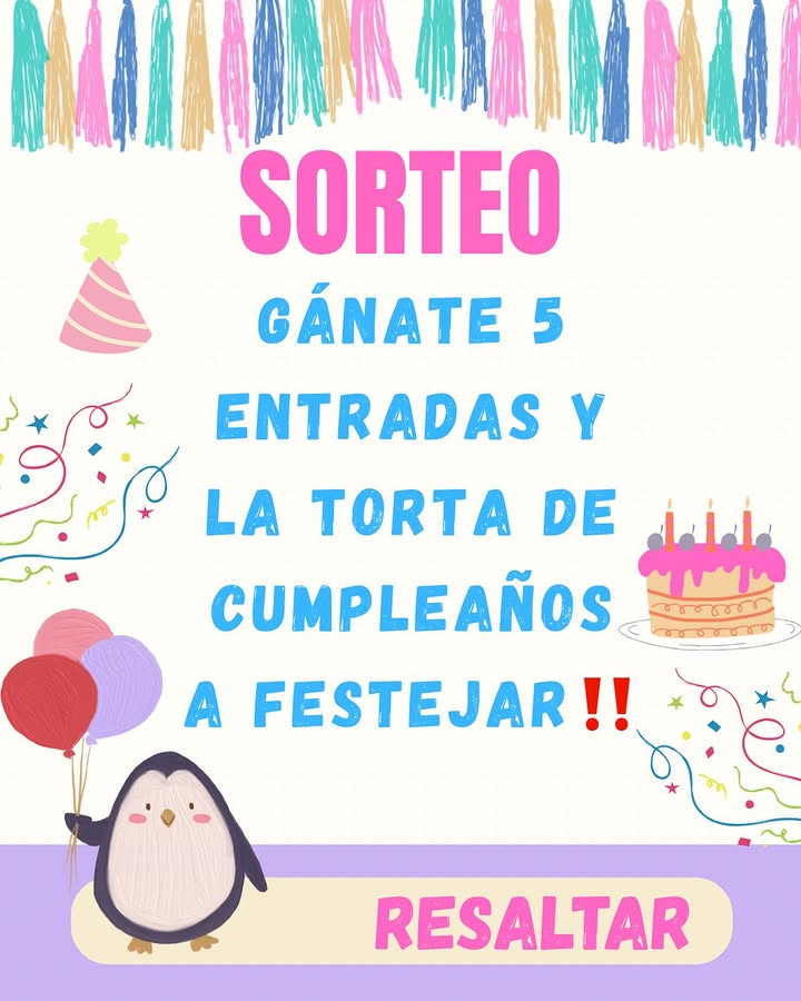 Imagen de SORTEO DE CUMPLEAÑOS‼️ participa por 5 ENTRADAS AL PARQ