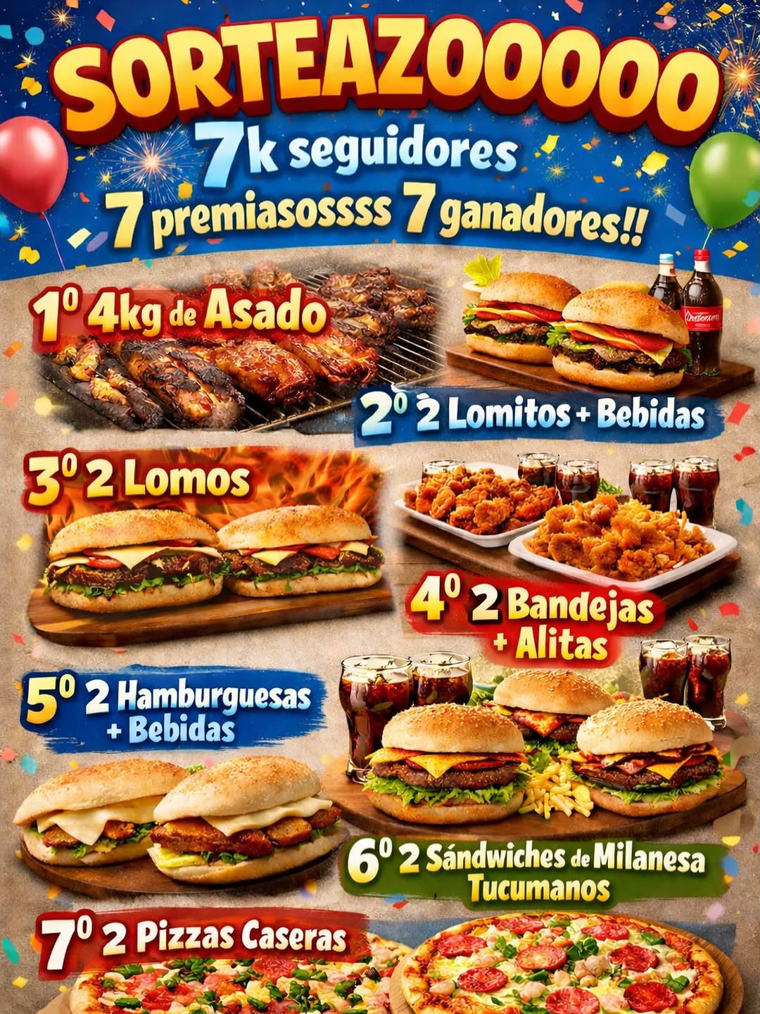 Imagen de 🔥 SORTEAZOOOOO 7mil SEGUIDORES 🔥 
🎉 7 PREMIAZOS —