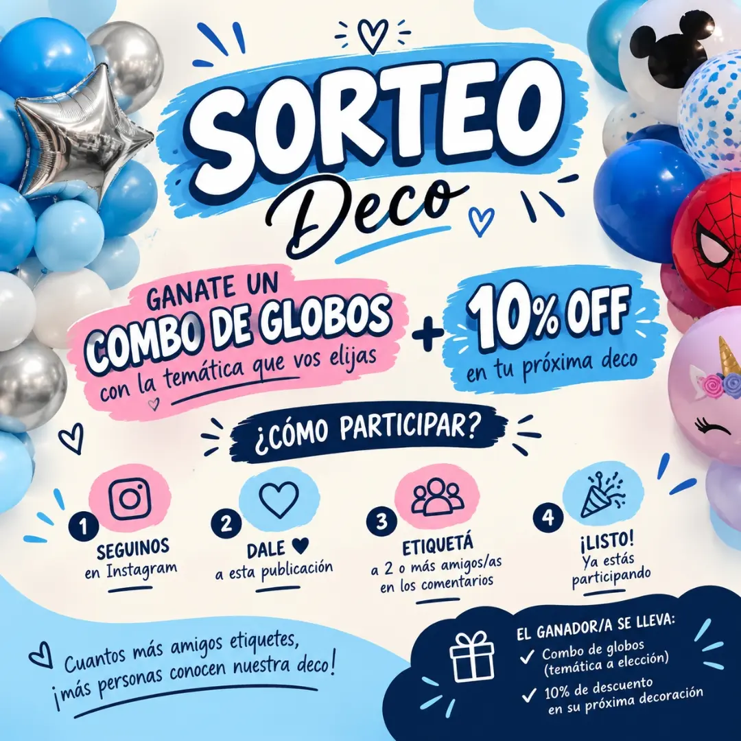 Imagen de 🎈✨ ¡SORTEO DECO! ✨🎈

¿Querés ganar un combo de 