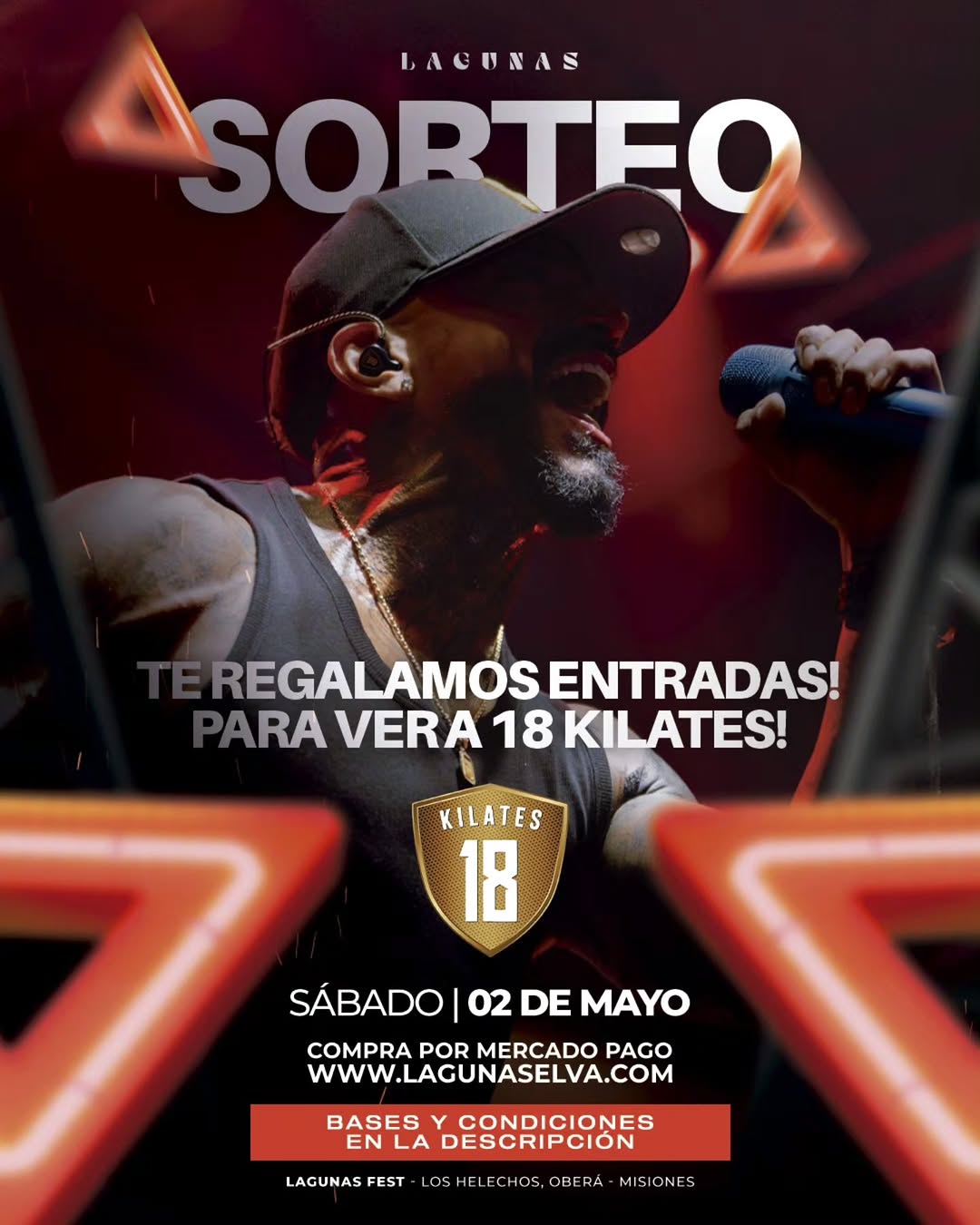 Imagen de SORTEAMOS ENTRADAS PARA VER A @18kilatesoficial 
Sábado 2 d