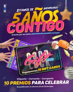 Imagen de ¡5 años, muchas historias y mucho Sushi! 🍣✨

Gracias 