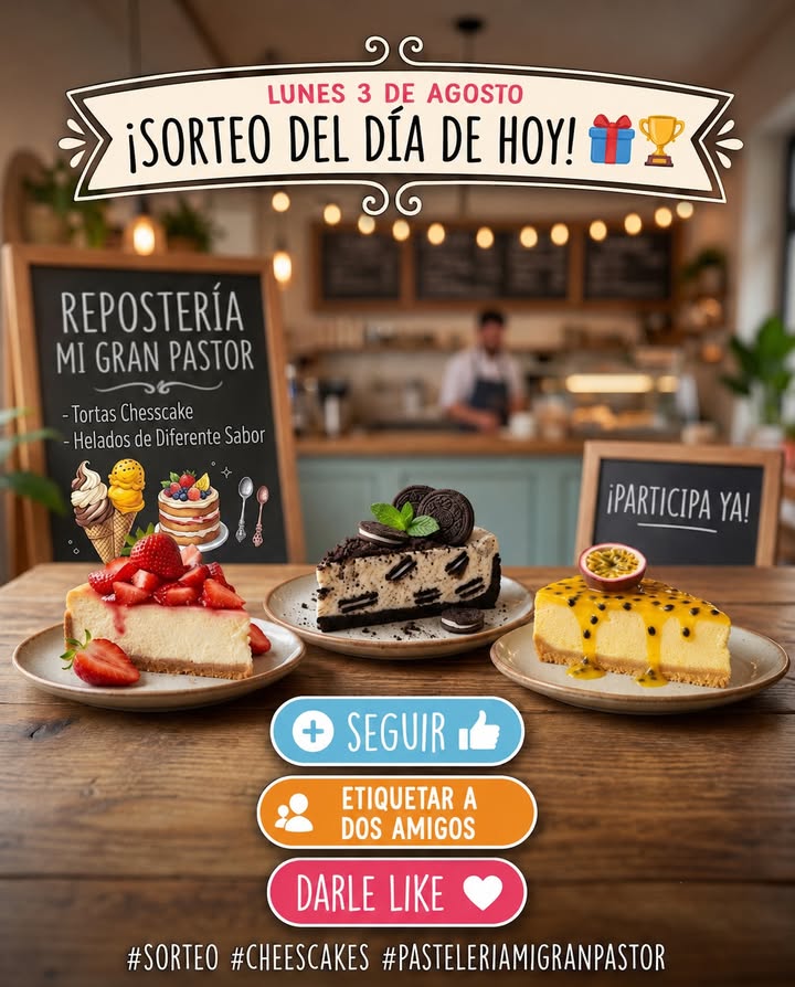 Imagen de ¡HOY ES DÍA DE SORTEO EN REPOSTERÍA MI GRAN PASTOR! 🎁�