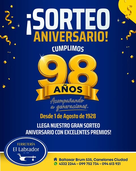 Imagen de ⚠️ ATENCIÓN ⚠️ Ferretería El Labrador cumple 98 a�