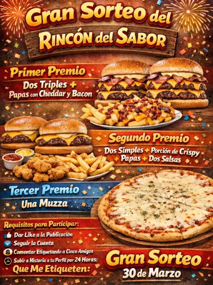 Imagen de 🎉🔥 GRAN SORTEO DEL RINCÓN DEL SABOR 🔥🎉
¡Se vie