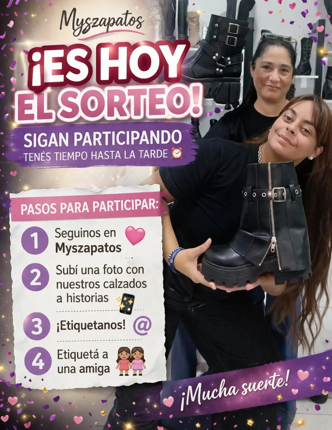 Imagen de ✨ ¡ES HOY! ✨

Se viene el sorteo de Myszapatos 😍👢