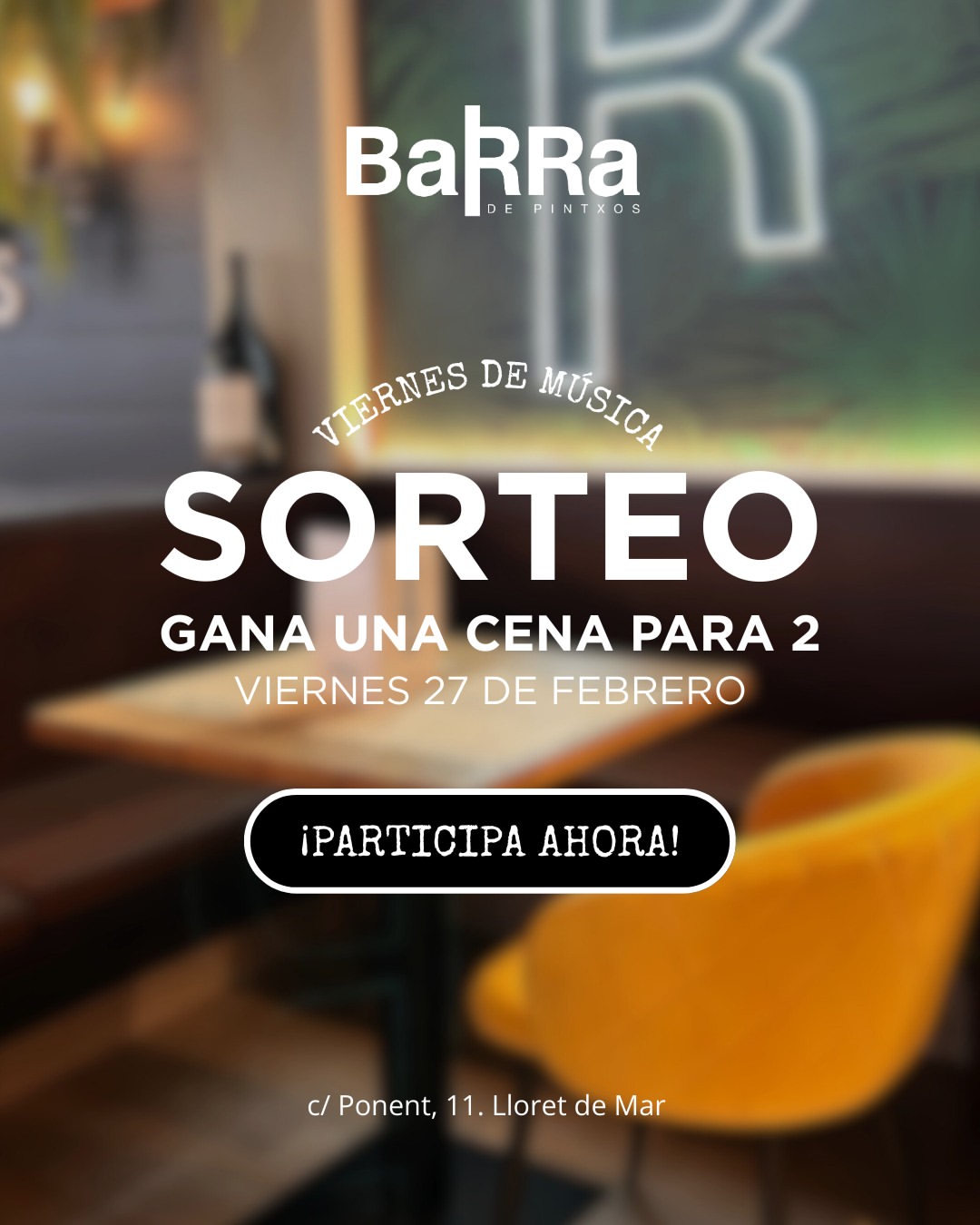 Imagen de 🎶¡SORTEO CENA PARA 2! 🎶

¿Quieres disfrutar uno de n