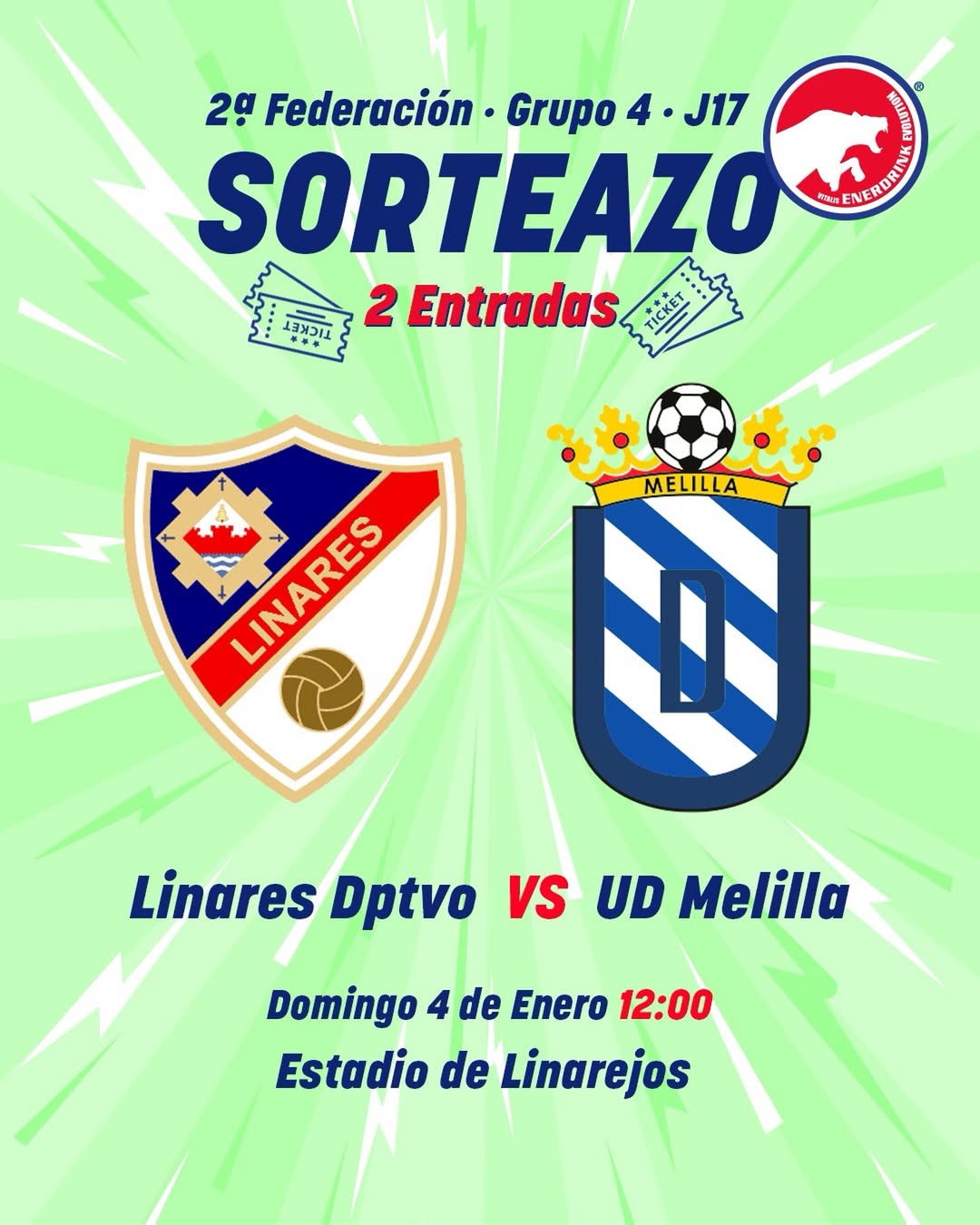 Imagen de 🏆⚡ ¡SORTEAZO!

⚽ Gana 2 entradas para el partido del