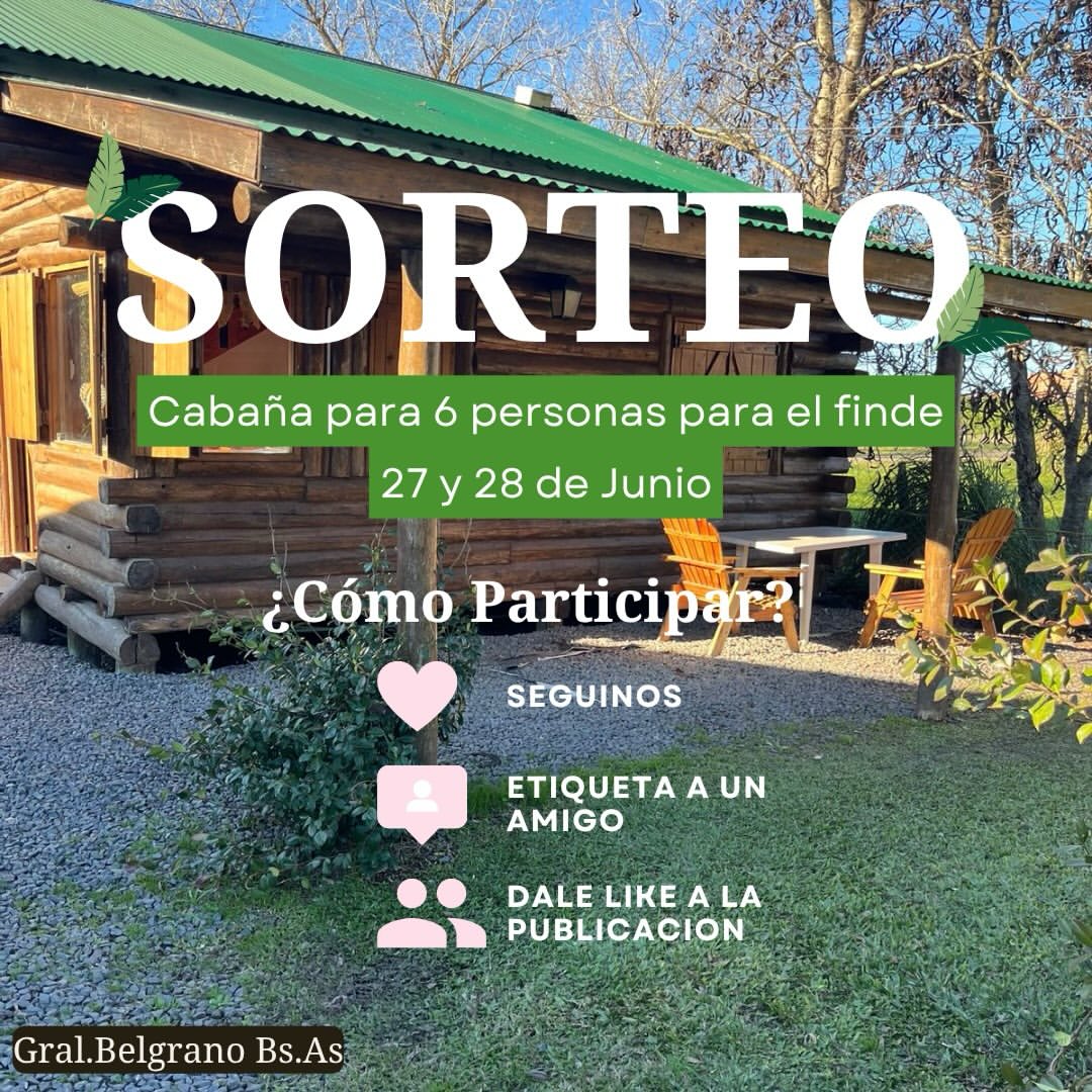 Imagen de 🌿🎉 ¡SORTEO ESPECIAL EN CABAÑAS LAS GRULLAS! 🎉🌿