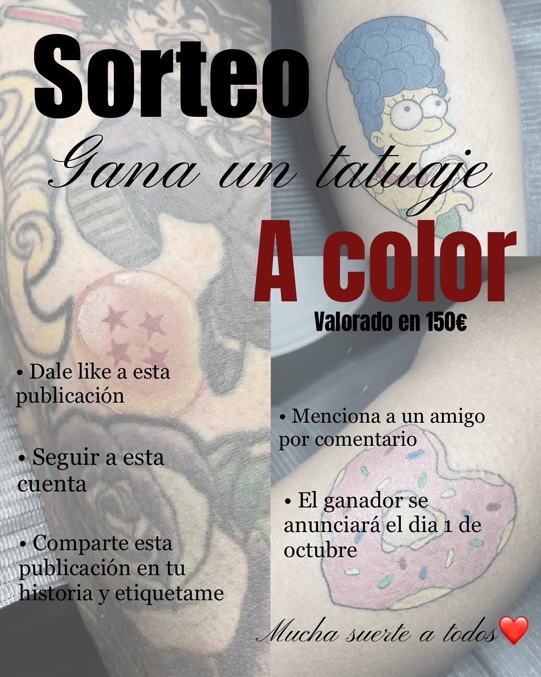 Imagen de ✨SORTEO DE TATUAJE A COLOR VALORADO EN 150€✨
Este mes 